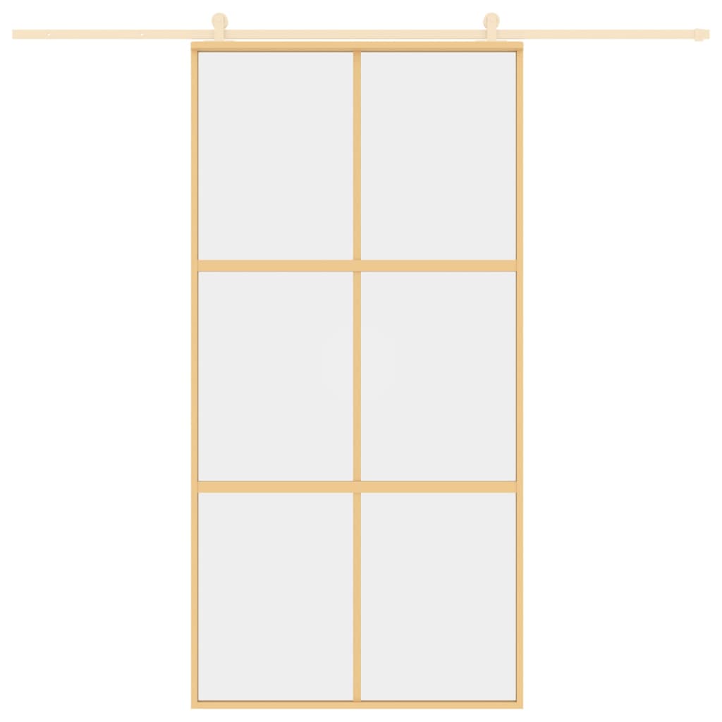 vidaXL Συρόμενη Πόρτα Χρυσή 102,5x205 εκ. από Γυαλί ESG και Αλουμίνιο