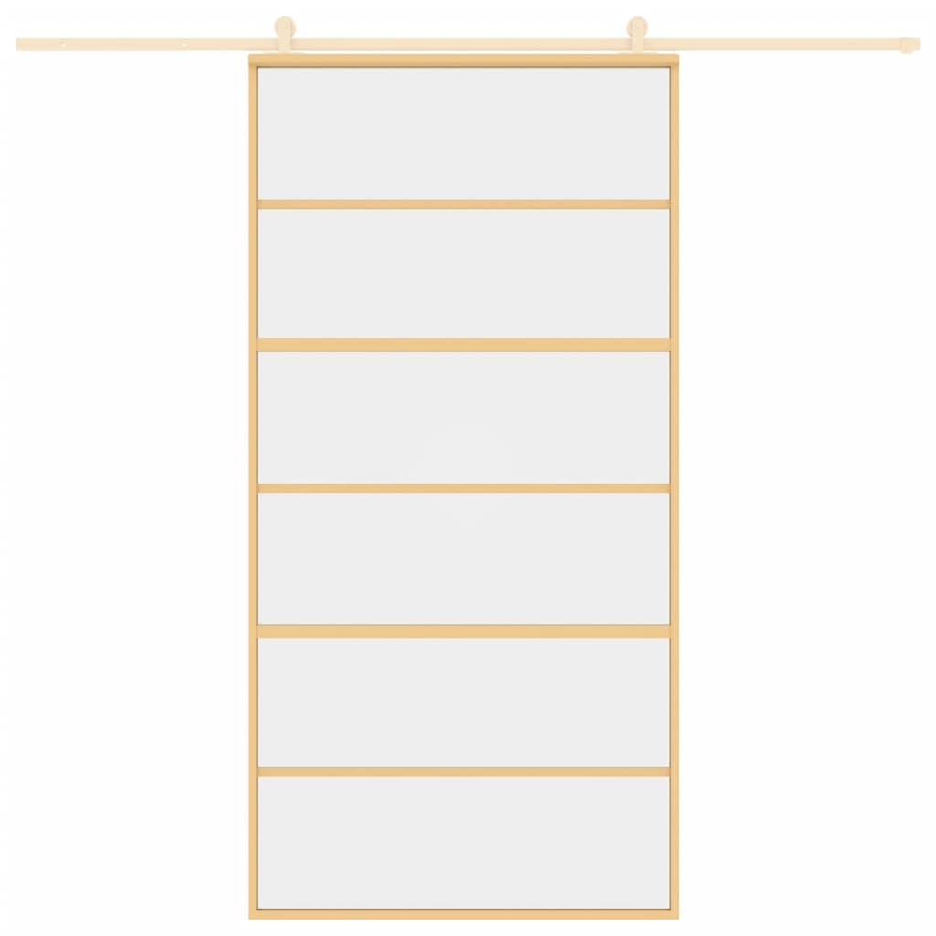 vidaXL Συρόμενη Πόρτα Χρυσή 102,5x205 εκ. από Γυαλί ESG και Αλουμίνιο