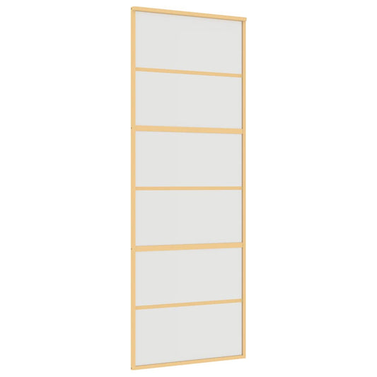 vidaXL Συρόμενη Πόρτα Χρυσή 76x205 εκ. από Αμμοβολή ESG και Αλουμίνιο