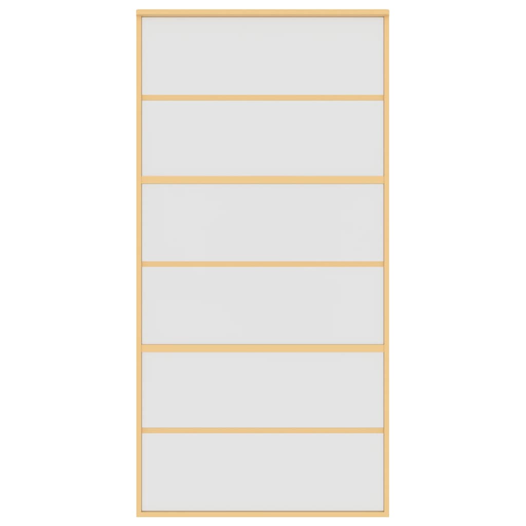 vidaXL Συρόμενη Πόρτα Χρυσή 102,5x205 εκ. Αμμοβολή ESG Γυαλί/Αλουμίνιο