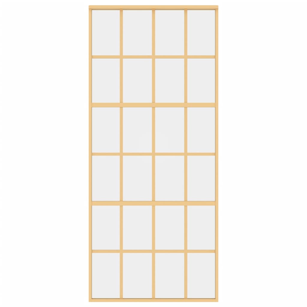 vidaXL Συρόμενη Πόρτα Χρυσή 90 x 205 εκ. από Γυαλί ESG και Αλουμίνιο