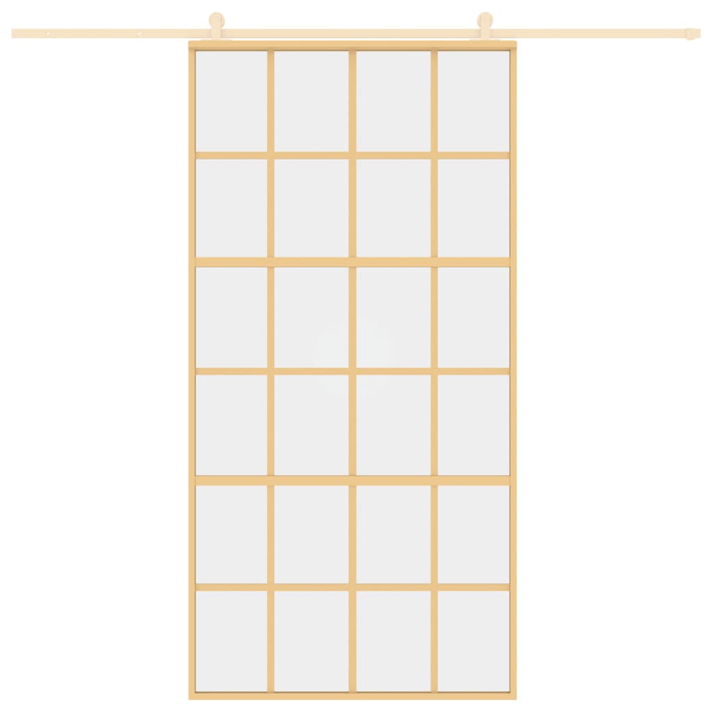 vidaXL Συρόμενη Πόρτα Χρυσή 102,5x205 εκ. από Γυαλί ESG και Αλουμίνιο