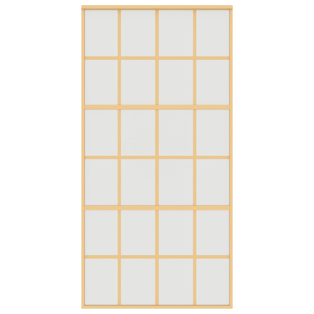 vidaXL Συρόμενη Πόρτα Χρυσή 102,5x205 εκ. Αμμοβολή ESG Γυαλί/Αλουμίνιο