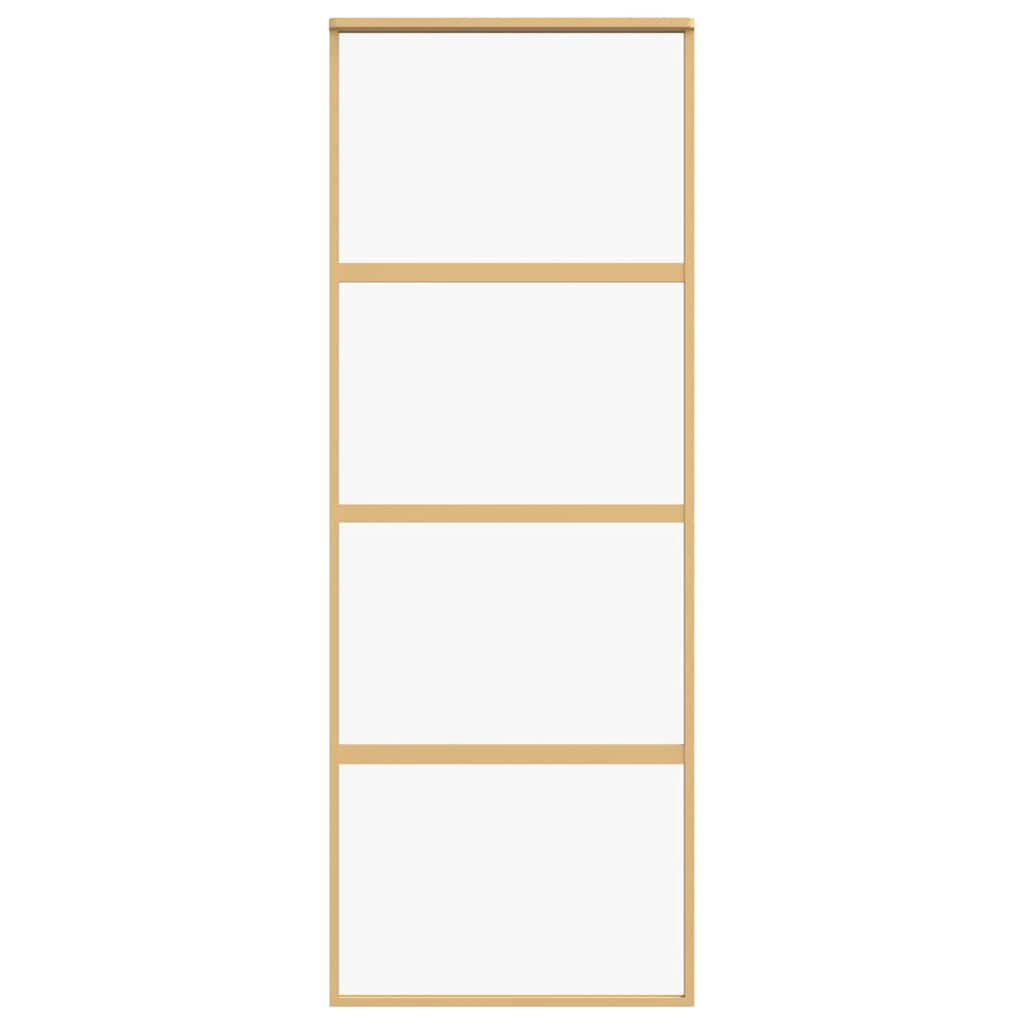 vidaXL Συρόμενη Πόρτα Χρυσή 76 x 205 εκ. από Γυαλί ESG και Αλουμίνιο