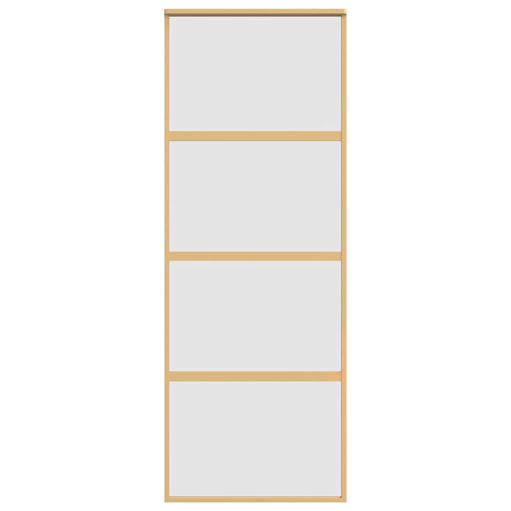 vidaXL Συρόμενη Πόρτα Χρυσή 76x205 εκ. από Αμμοβολή ESG και Αλουμίνιο