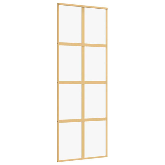 vidaXL Συρόμενη Πόρτα Χρυσή 76 x 205 εκ. από Γυαλί ESG και Αλουμίνιο