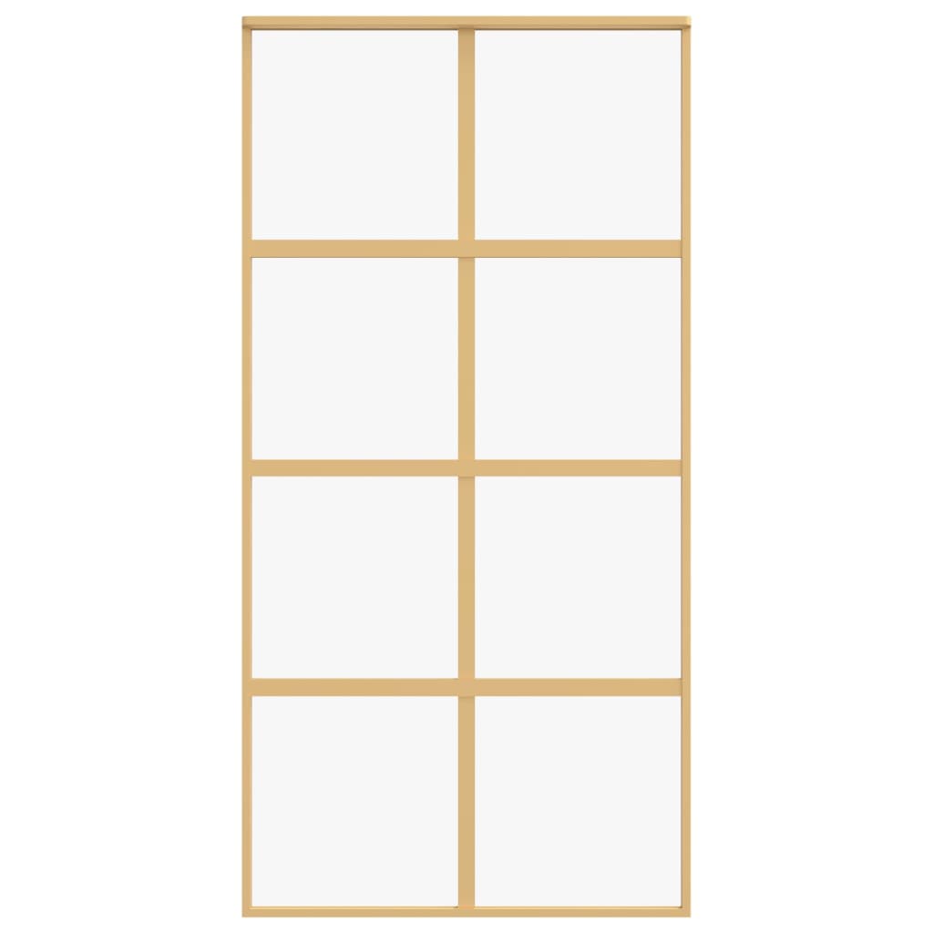 vidaXL Συρόμενη Πόρτα Χρυσή 102,5x205 εκ. από Γυαλί ESG και Αλουμίνιο