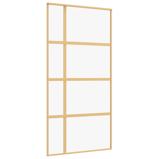 vidaXL Συρόμενη Πόρτα Χρυσή 102,5x205 εκ. από Γυαλί ESG και Αλουμίνιο