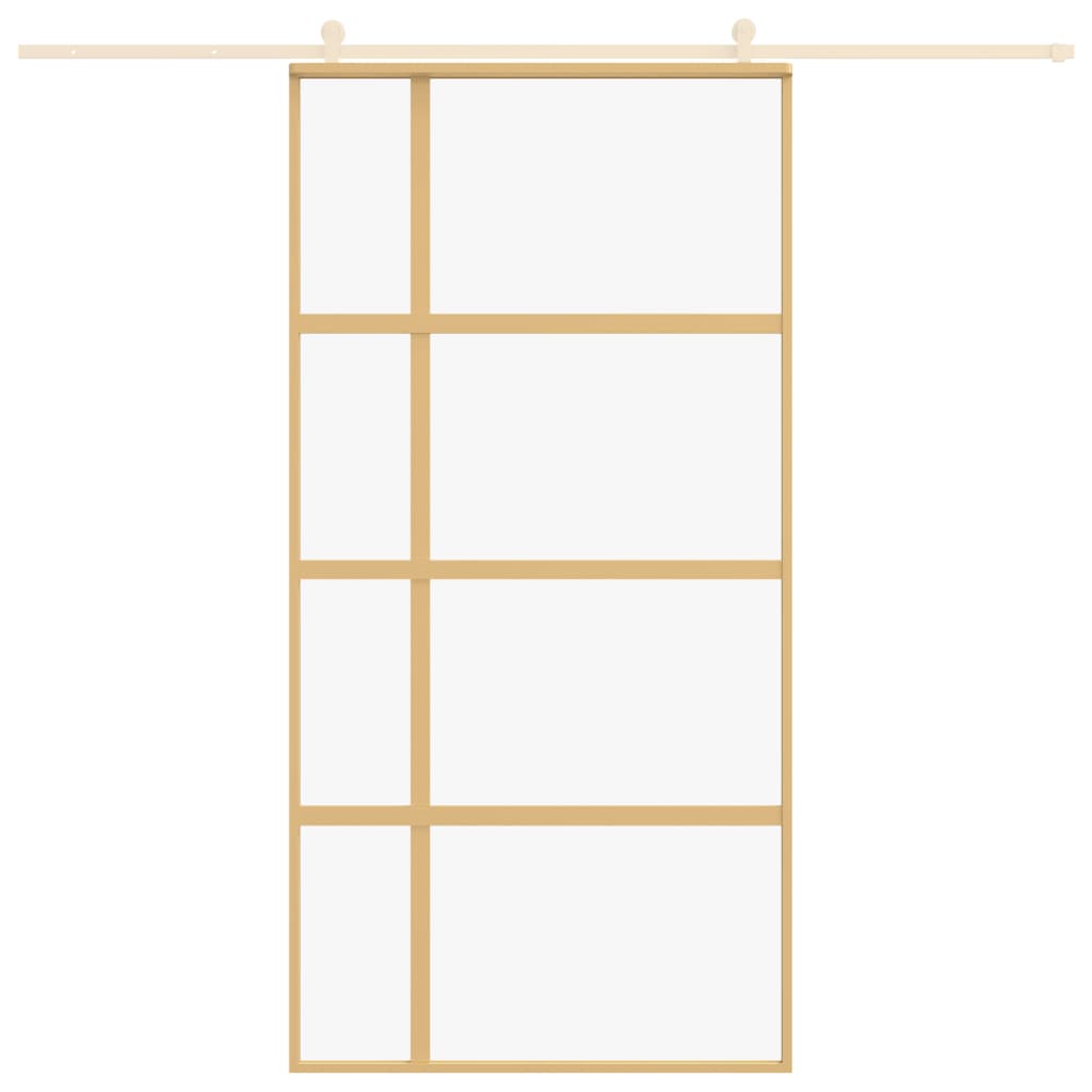 vidaXL Συρόμενη Πόρτα Χρυσή 102,5x205 εκ. από Γυαλί ESG και Αλουμίνιο