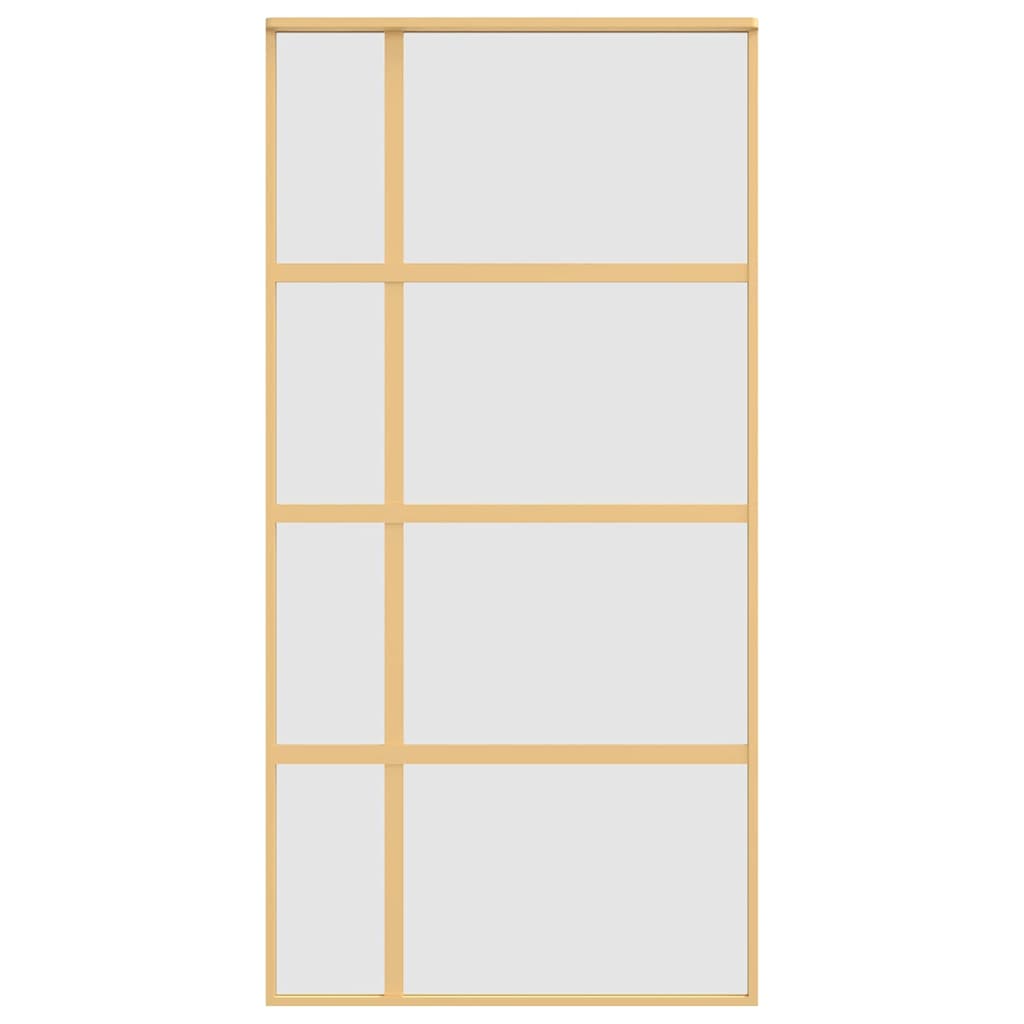 vidaXL Συρόμενη Πόρτα Χρυσή 102,5x205 εκ. Αμμοβολή ESG Γυαλί/Αλουμίνιο