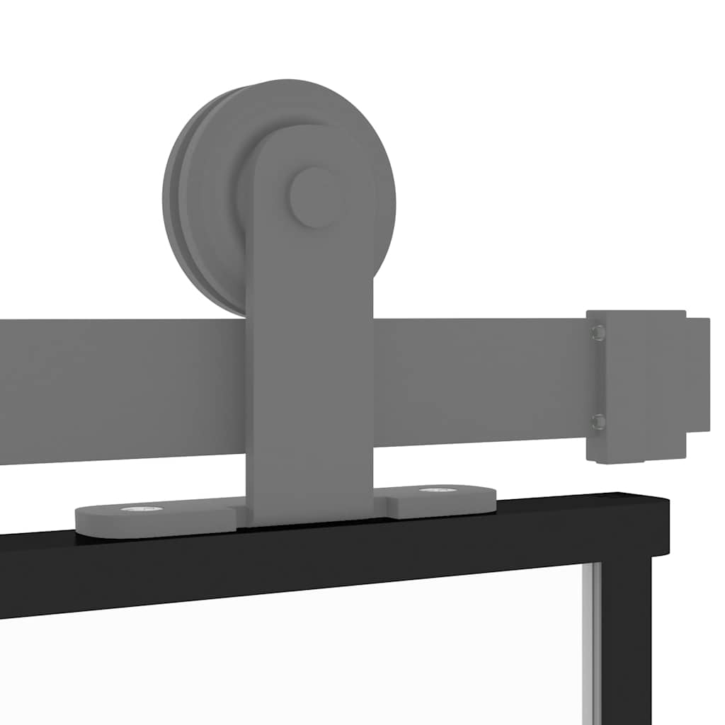 vidaXL Συρόμενη Πόρτα Μαύρη 76 x 205 εκ. από Ψημένο Γυαλί / Αλουμίνιο