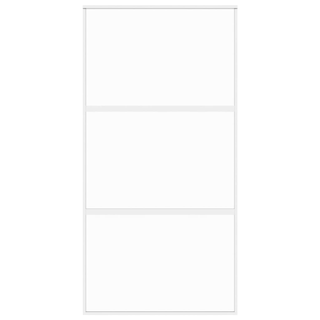 vidaXL Συρόμενη Πόρτα Λευκή 102,5 x 205 εκ. από Ψημένο Γυαλί/Αλουμίνιο