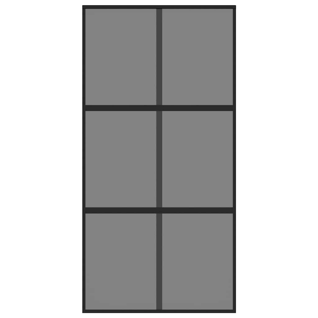 vidaXL Συρόμενη Πόρτα Μαύρη 102,5 x 205 εκ. από Ψημένο Γυαλί/Αλουμίνιο