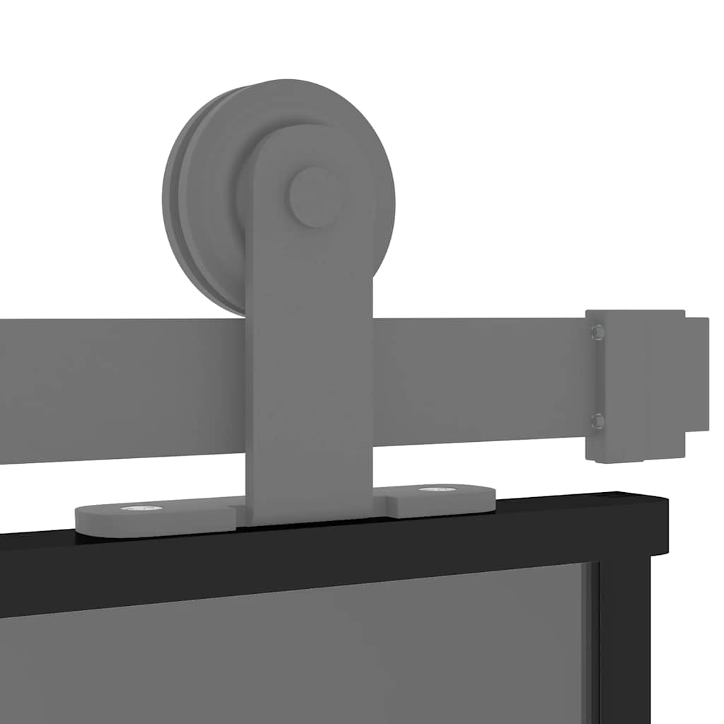 vidaXL Συρόμενη Πόρτα Μαύρη 90 x 205 εκ. από Ψημένο Γυαλί & Αλουμίνιο