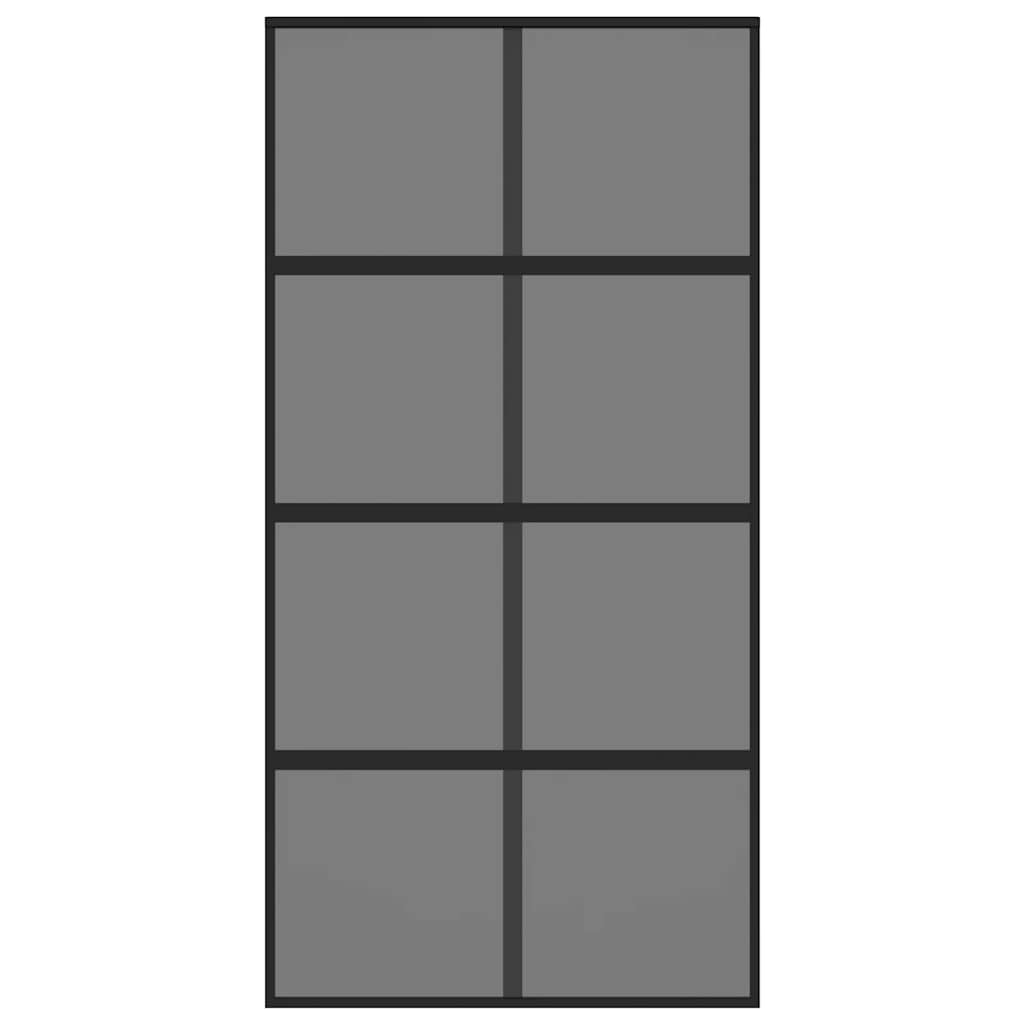 vidaXL Συρόμενη Πόρτα Μαύρη 102,5 x 205 εκ. από Ψημένο Γυαλί/Αλουμίνιο