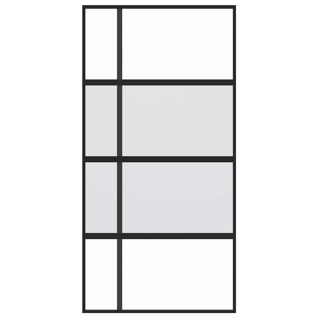 vidaXL Συρόμενη Πόρτα Μαύρη 102,5 x 205 εκ. από Ψημένο Γυαλί/Αλουμίνιο