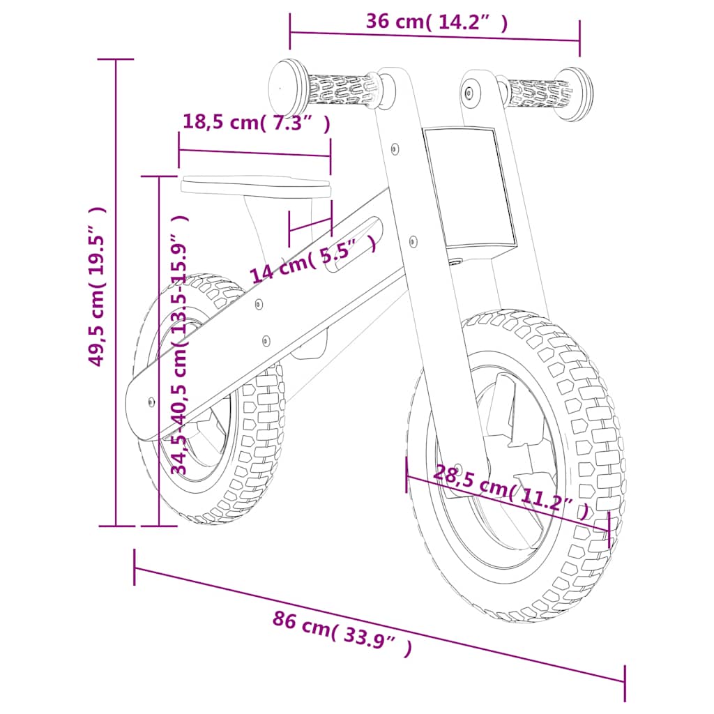 vidaXL Ποδήλατο Ισορροπίας για Παιδιά Γκρι Εκτύπωση