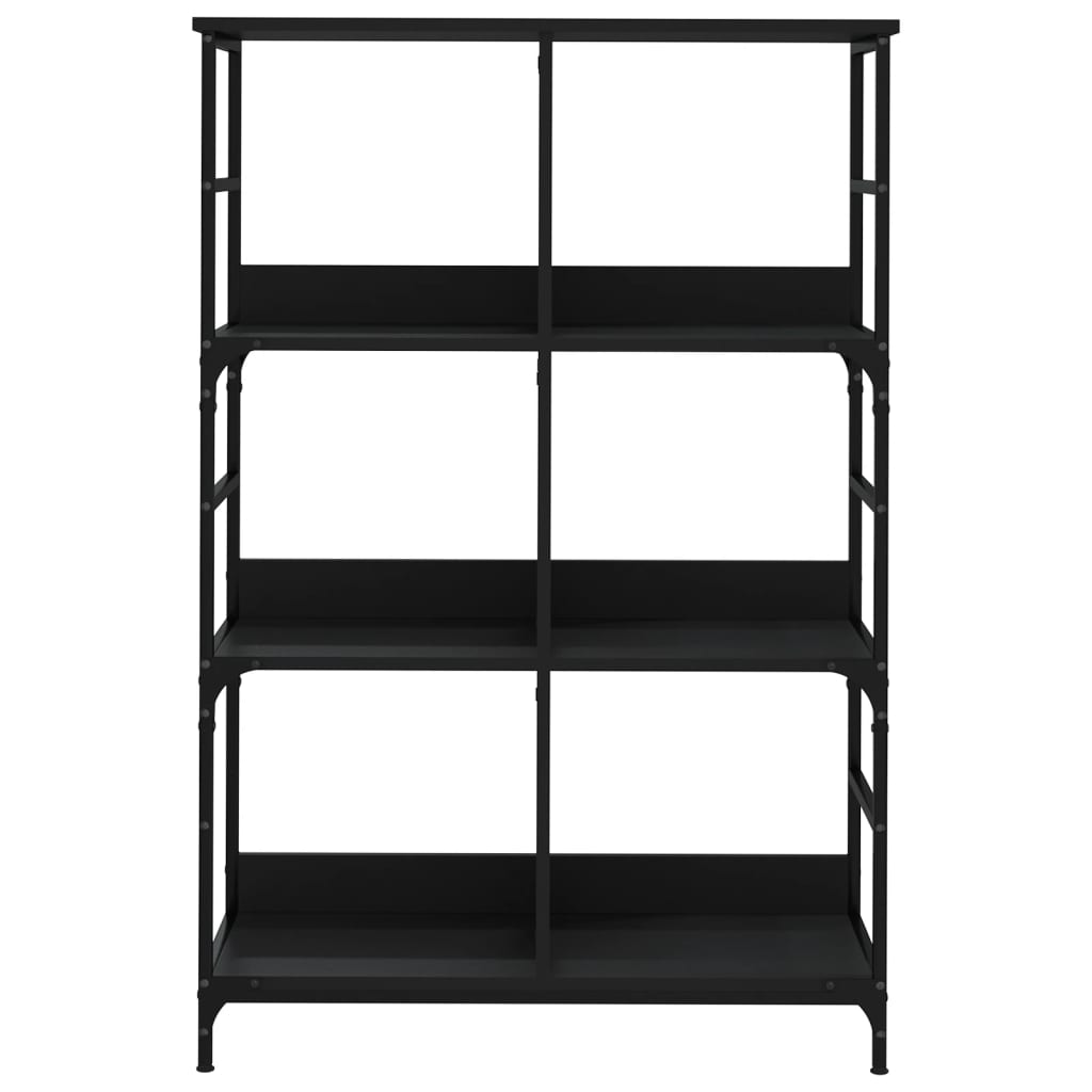 vidaXL Βιβλιοθήκη Μαύρη 78,5x33x117,5 εκ. από Επεξεργασμένο Ξύλο