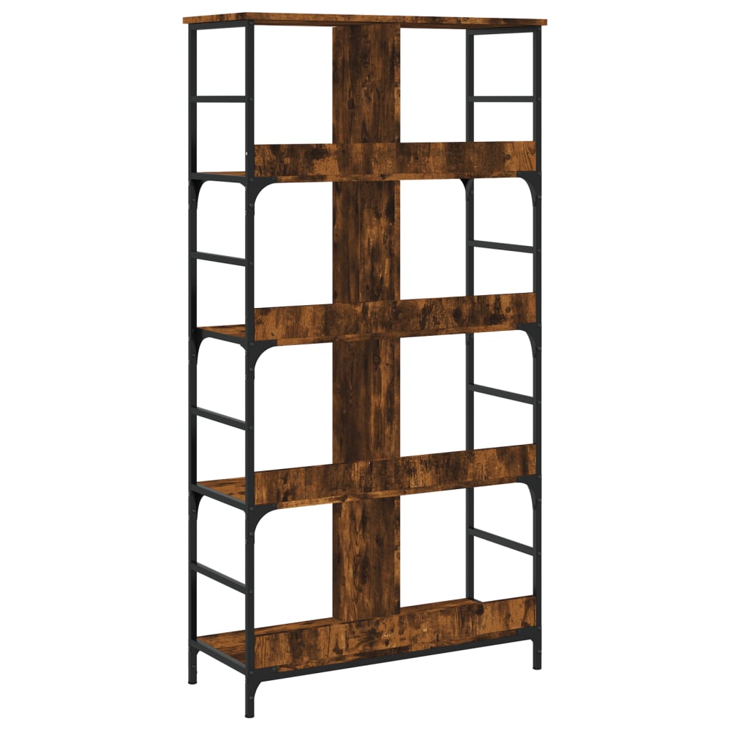 vidaXL Βιβλιοθήκη Καπνιστή Δρυς 78,5x33x153 εκ. Επεξεργασμένο Ξύλο