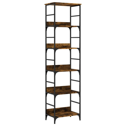 vidaXL Βιβλιοθήκη Καπνιστή Δρυς 50x33x188,5 εκ. Επεξεργασμένο Ξύλο