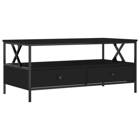 vidaXL Τραπεζάκι Σαλονιού Μαύρο 100x51x45 εκ. από Επεξεργασμένο Ξύλο