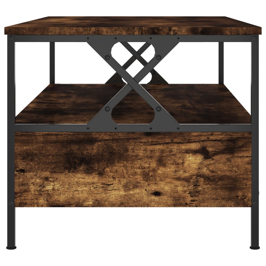 vidaXL Τραπεζάκι Σαλονιού Καπνιστή Δρυς 100 x 51x 45 εκ. Επεξεργ. Ξύλο