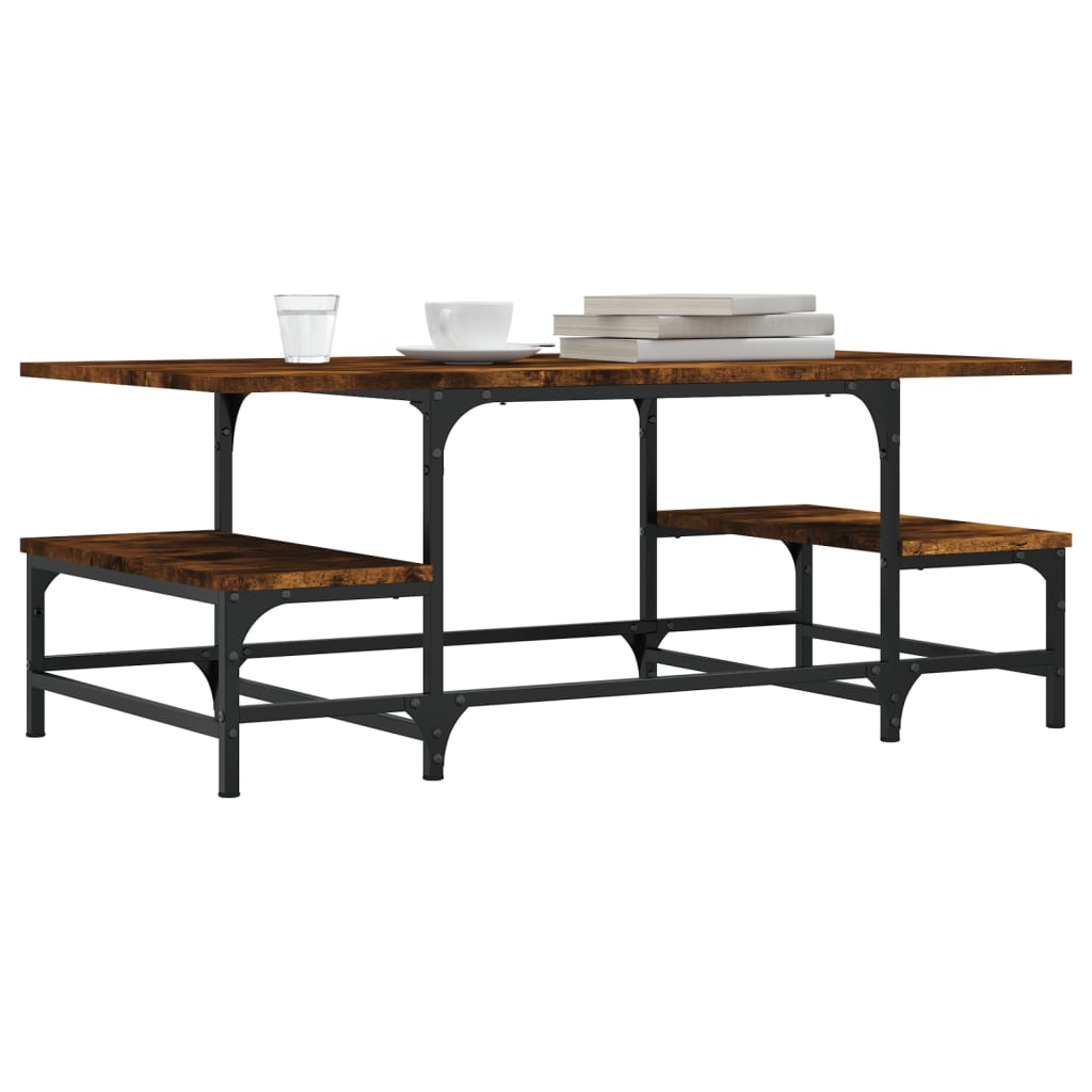 vidaXL Τραπεζάκι Σαλονιού Καπνιστή Δρυς Επεξεργασμ. Ξύλο