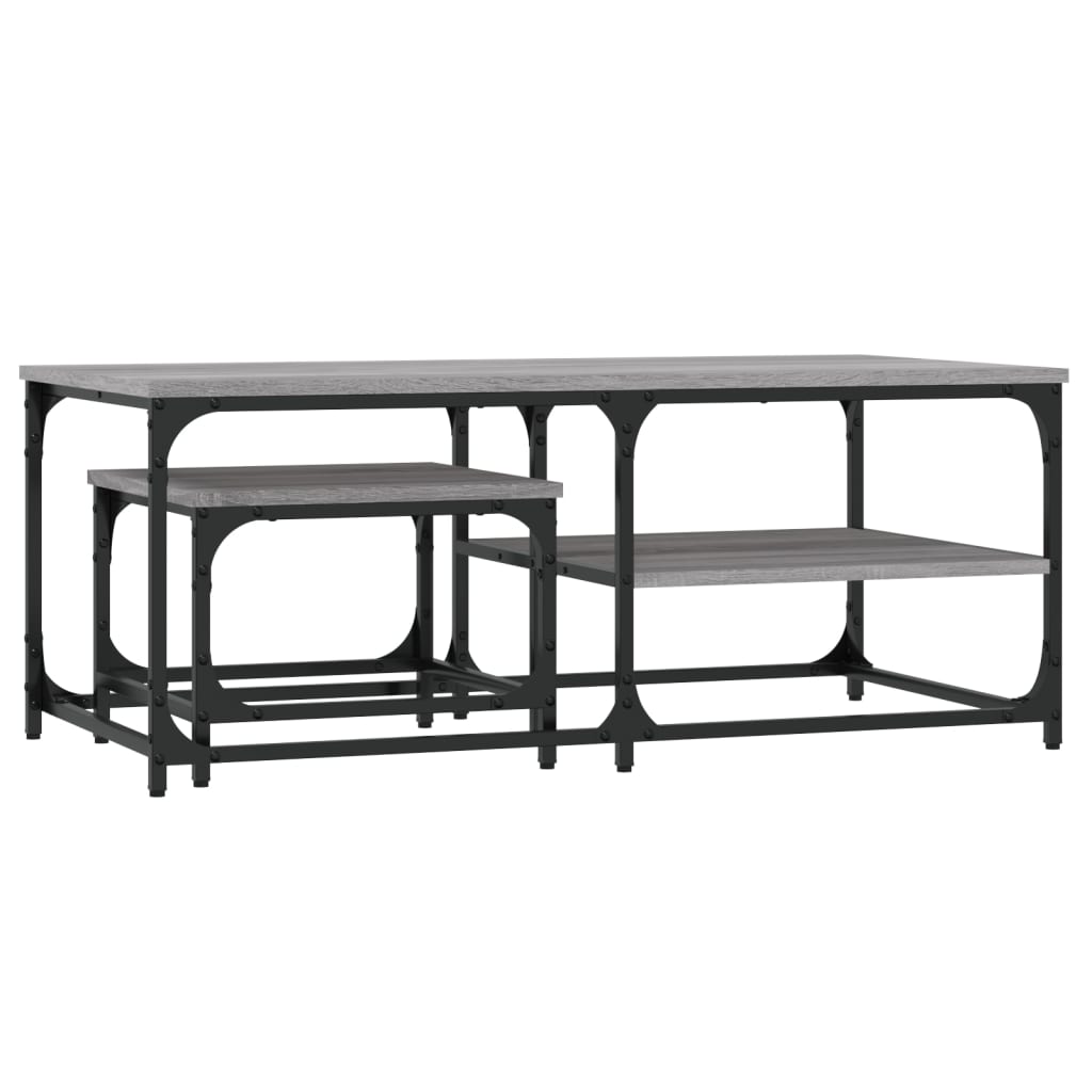 vidaXL Τραπεζάκια Ζιγκόν 2 τεμ. Γκρι Sonoma από Επεξεργασμένο Ξύλο