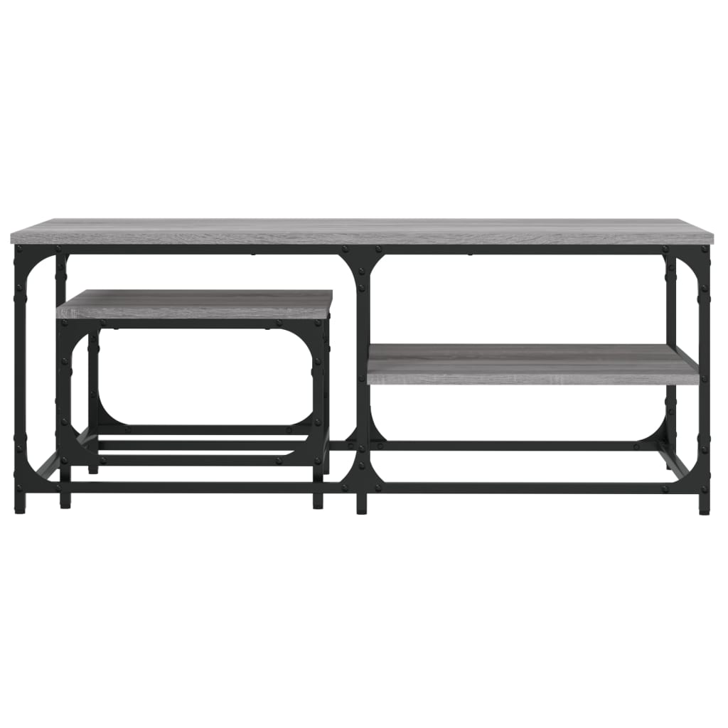 vidaXL Τραπεζάκια Ζιγκόν 2 τεμ. Γκρι Sonoma από Επεξεργασμένο Ξύλο