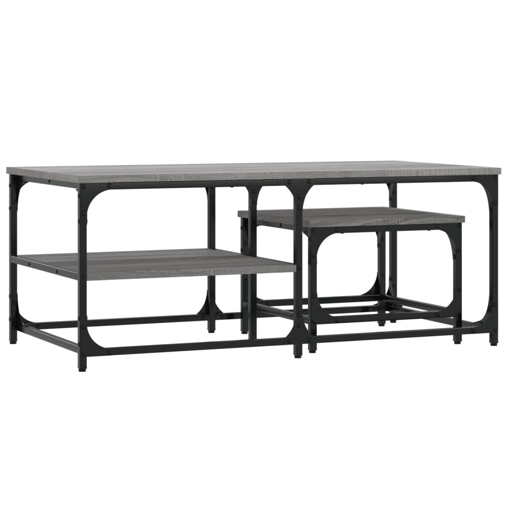 vidaXL Τραπεζάκια Ζιγκόν 2 τεμ. Γκρι Sonoma από Επεξεργασμένο Ξύλο