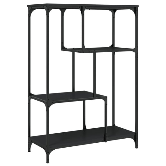 vidaXL Βιβλιοθήκη Μαύρη 81x36x115 εκ. Επεξεργασμένο Ξύλο / Ατσάλι