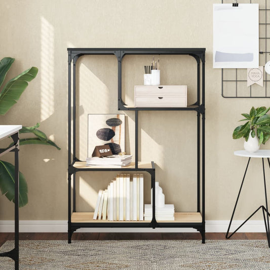 vidaXL Βιβλιοθήκη Sonoma Δρυς 81 x 36 x 115 εκ. Επεξεργ. Ξύλο / Ατσάλι