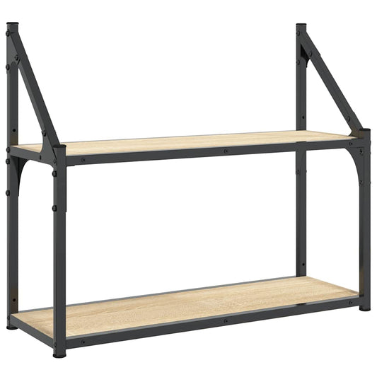 vidaXL Ράφι Τοίχου 2 Επιπέδων από Ξύλο Sonoma Δρυς 60x21x51 εκ. από Τεχνητό Ξύλο
