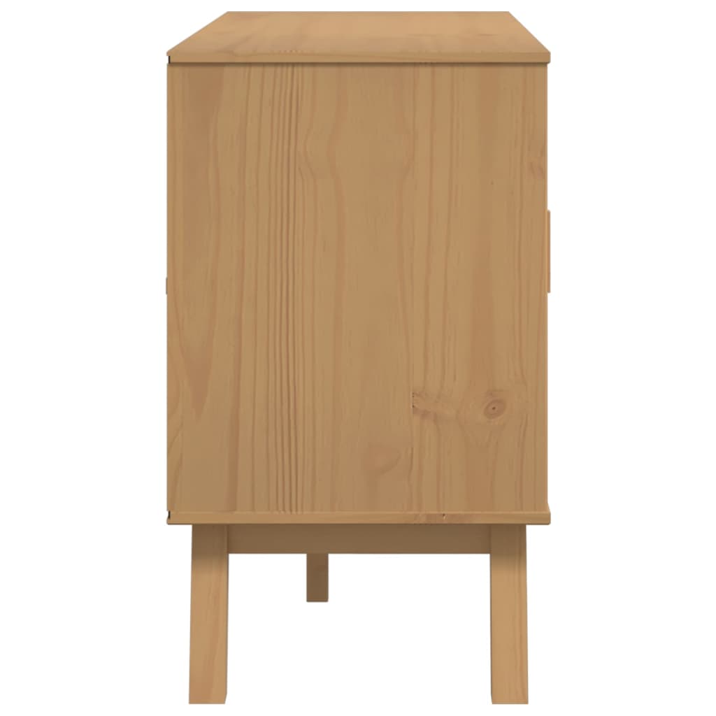 vidaXL Μπουφές OLDEN Λευκό & Καφέ 114x43x73,5 εκ. Μασίφ Ξύλο Πεύκου