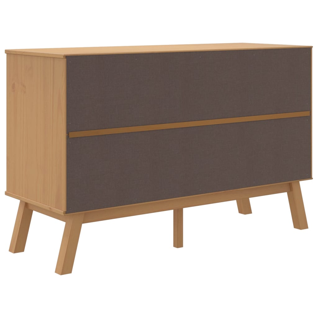 vidaXL Μπουφές OLDEN Λευκό & Καφέ 114x43x73,5 εκ. Μασίφ Ξύλο Πεύκου