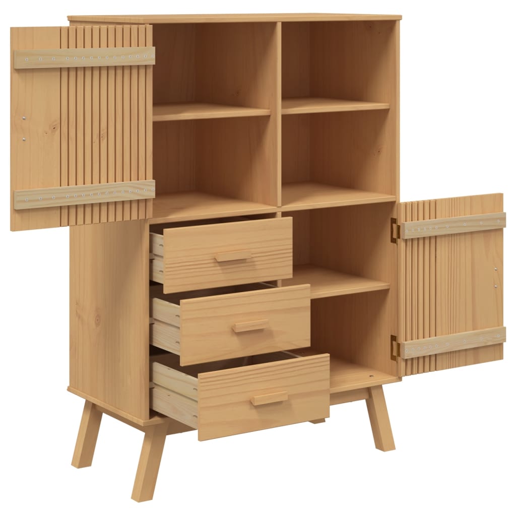 vidaXL Ντουλάπι OLDEN 85 x 43 x 125 εκ. από Μασίφ Ξύλο Πεύκου