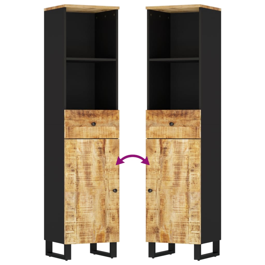 vidaXL Έπιπλα Μπάνιου Σετ 3 Τεμαχίων από Μασίφ Ξύλο Μάνγκο