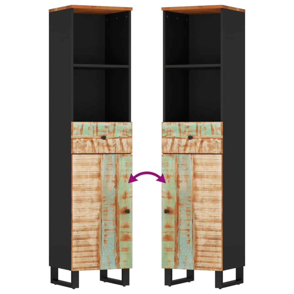 vidaXL Σετ Επίπλων Μπάνιου 3 Τεμαχίων από Μασίφ Ανακυκλωμένο Ξύλο