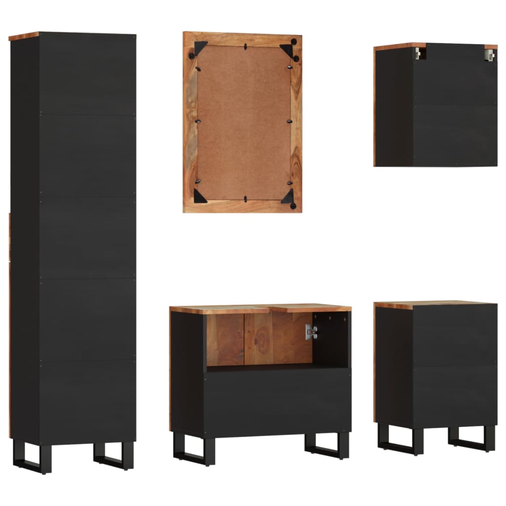 vidaXL Σετ Επίπλων Μπάνιου 5 Τεμαχίων από Μασίφ Ανακυκλωμένο Ξύλο