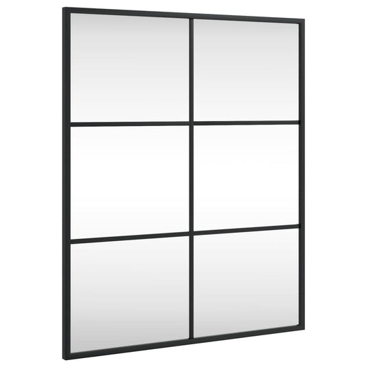 vidaXL Καθρέφτης Ορθογώνιος Μαύρος 50 x 60 εκ. από Σίδερο