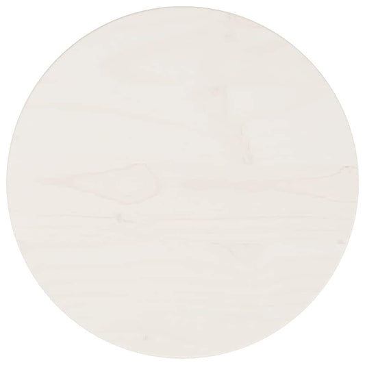 vidaXL Επιφάνεια Τραπεζιού Στρογγυλή Λευκή Ø30x3 εκ. Μασίφ Ξύλο Πεύκου