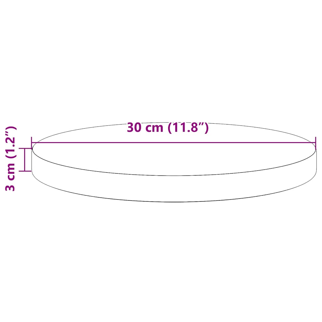 vidaXL Επιφάνεια Τραπεζιού Στρογγυλή Λευκή Ø30x3 εκ. Μασίφ Ξύλο Πεύκου