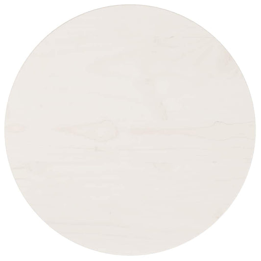 vidaXL Επιφάνεια Τραπεζιού Στρογγυλή Λευκή Ø40x3 εκ. Μασίφ Ξύλο Πεύκου
