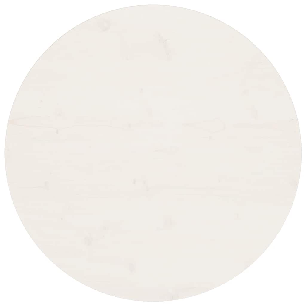 vidaXL Επιφάνεια Τραπεζιού Στρογγυλή Λευκή Ø70x3 εκ. Μασίφ Ξύλο Πεύκου