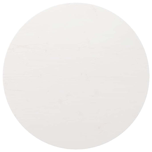 vidaXL Επιφάνεια Τραπεζιού Στρογγυλή Λευκή Ø80x3 εκ. Μασίφ Ξύλο Πεύκου