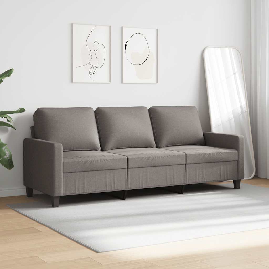 vidaXL Καναπές Τριθέσιος Taupe 180 εκ. Υφασμάτινος