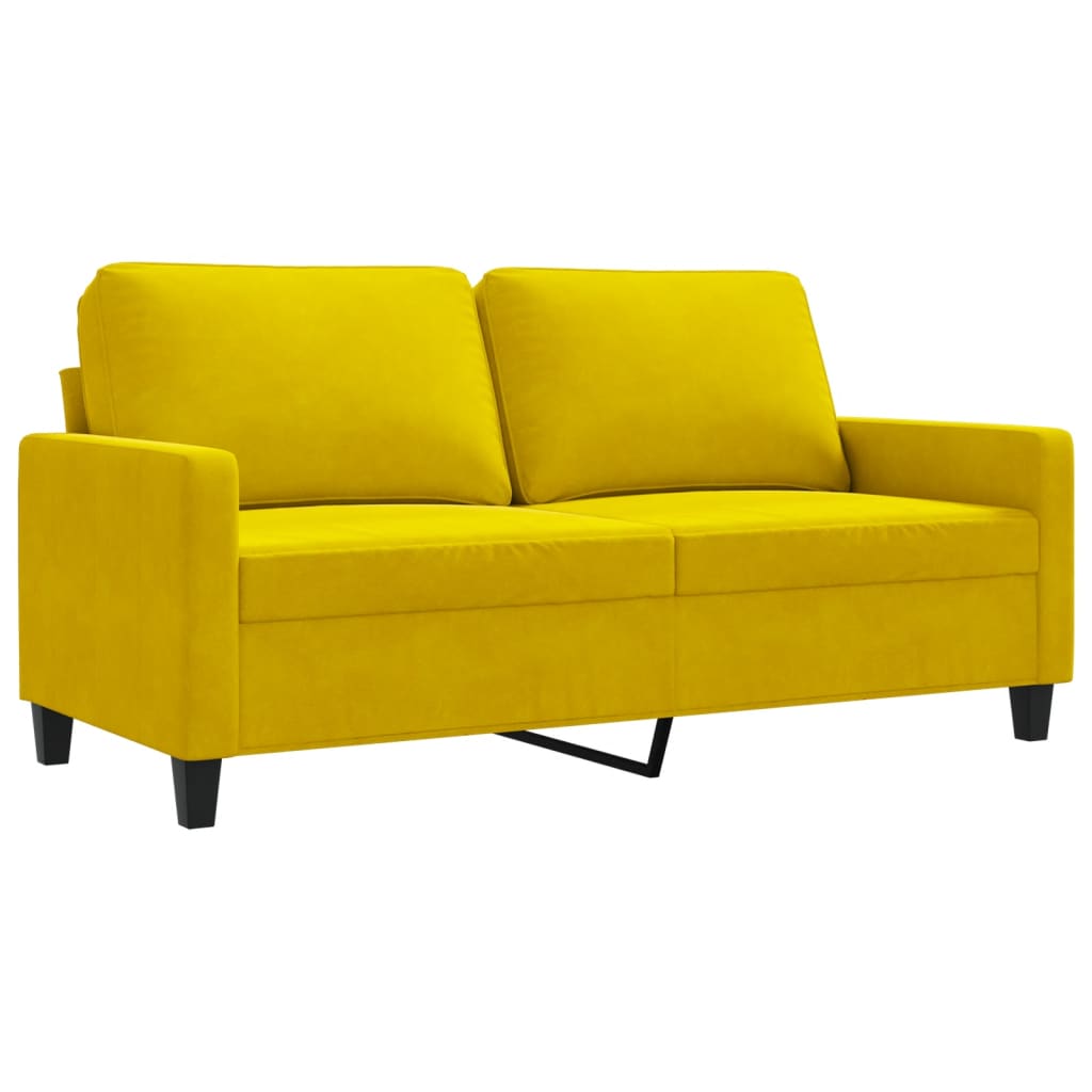 vidaXL Καναπές Διθέσιος Κίτρινος 140 εκ. Βελούδινος