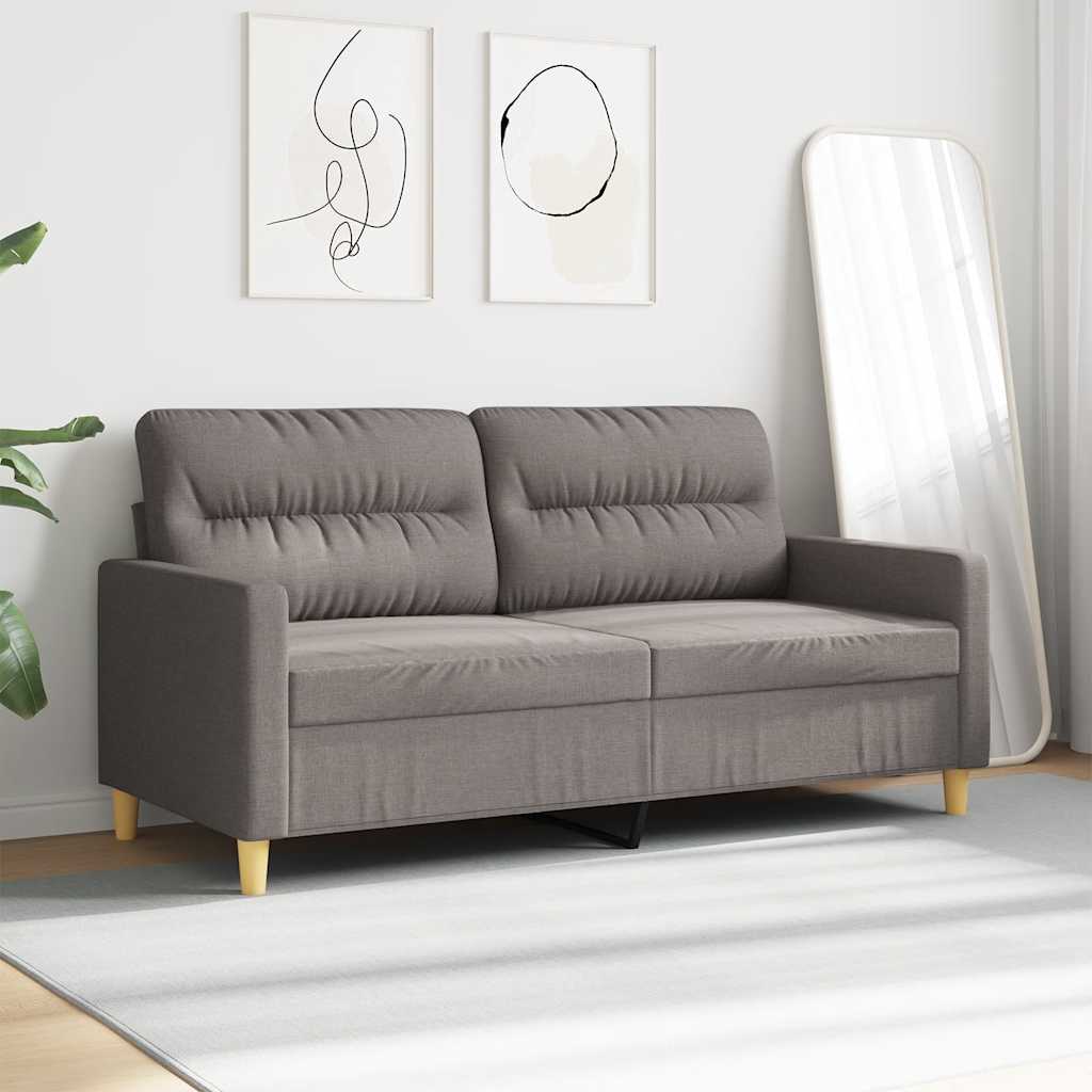 vidaXL Καναπές Διθέσιος Taupe 140 εκ. Υφασμάτινος