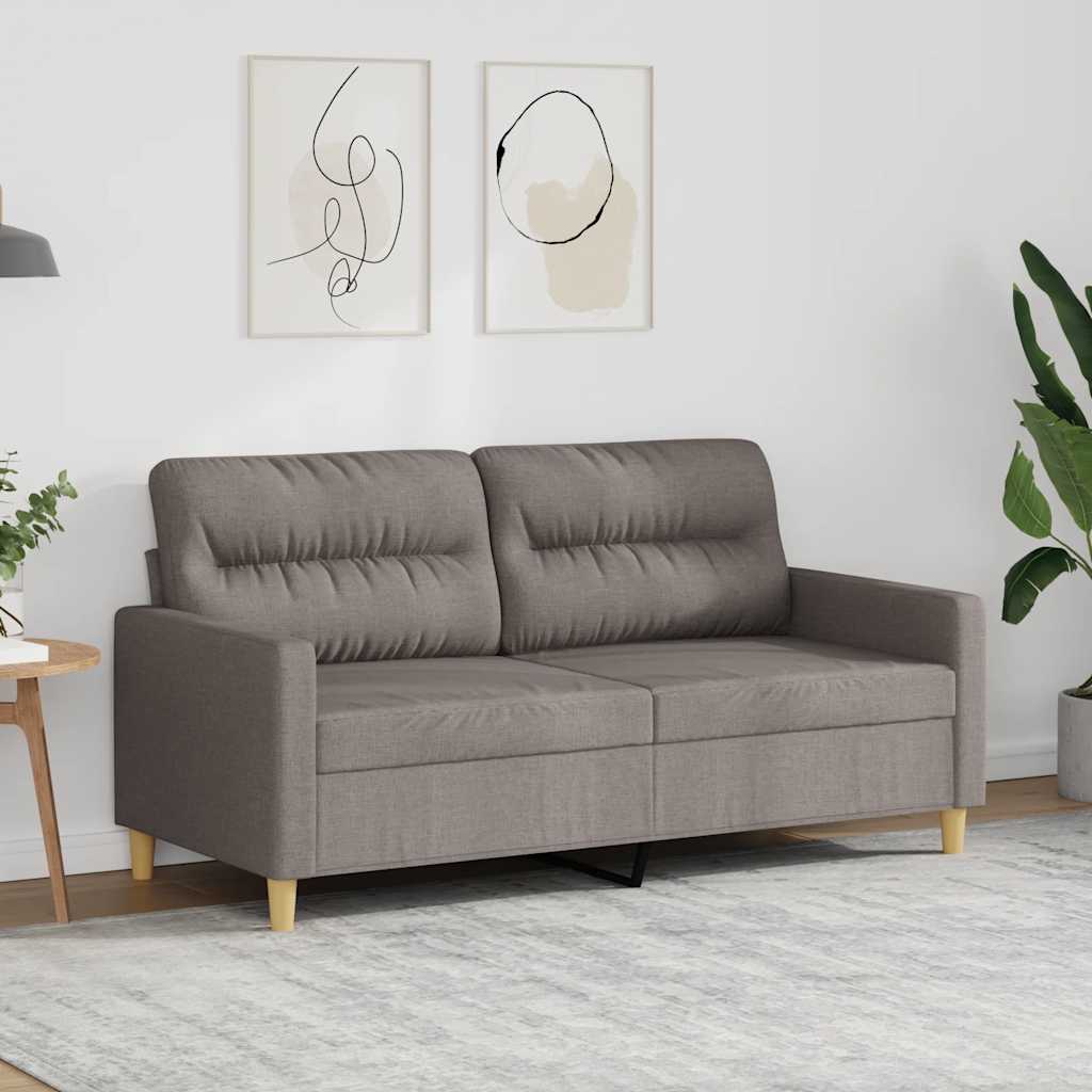 vidaXL Καναπές Διθέσιος Taupe 140 εκ. Υφασμάτινος