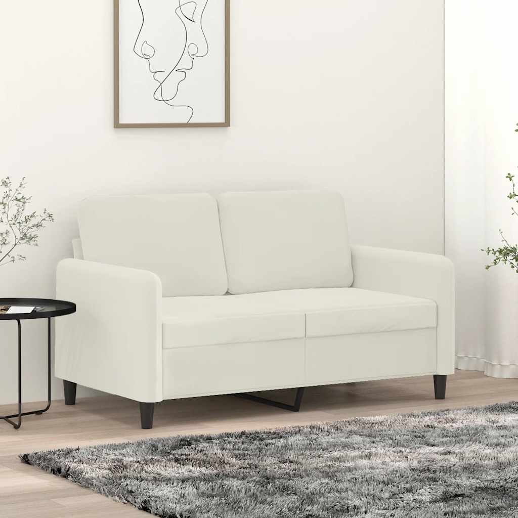 vidaXL Καναπές Διθέσιος Κρεμ 120 εκ. Βελούδινος